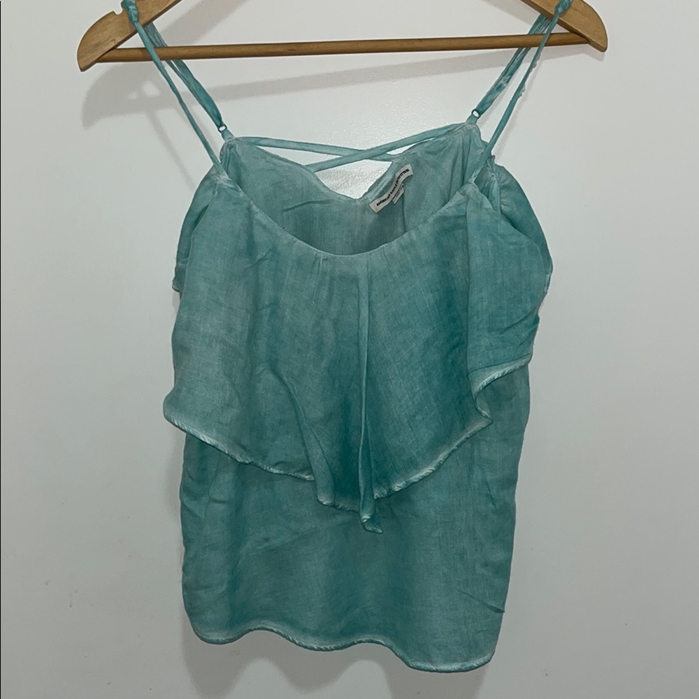 American Eagle Blue Draped Tank Top